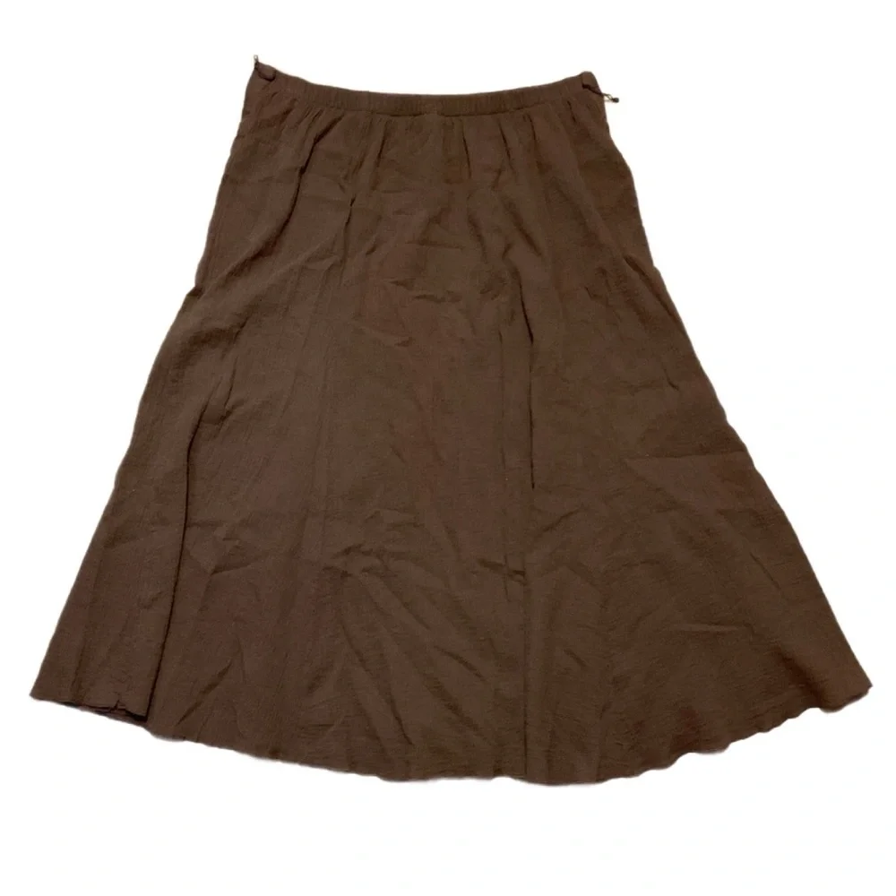Brown Cotton skirt flair boho gauze
